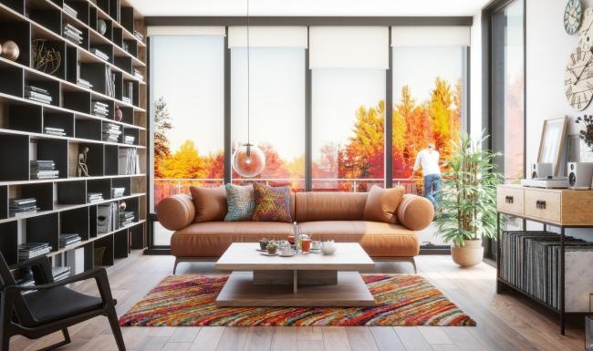 Find your perfect fit at The Leaf a living room with a large window